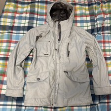 Burton Men  s S Small Dryride Full Zip Ski Snowboard Jacket - Gray Striped