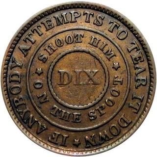 1863 Shoot Him On The SPOOT Spelling Error Patriotic Civil War Token