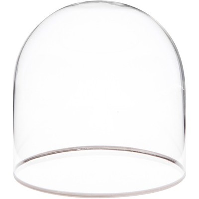 Plymor 4'' x 4'' Glass Display Dome Cloche with Silver Rim (no Base)