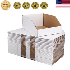 Versatile White Cardboard Storage Boxes 12x8x...