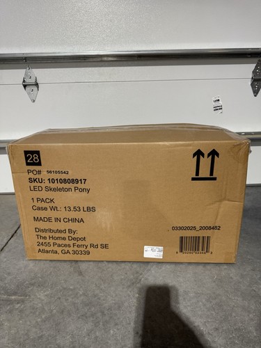 5.5 Ft LED Black Skeleton Pony Horse For Hearse Home Depot Halloween BRAND NEW