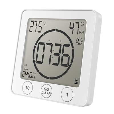 1 PC Weiß Wasserdicht Dusche Badezimmer Uhr Home LCD Digital Display Alarm