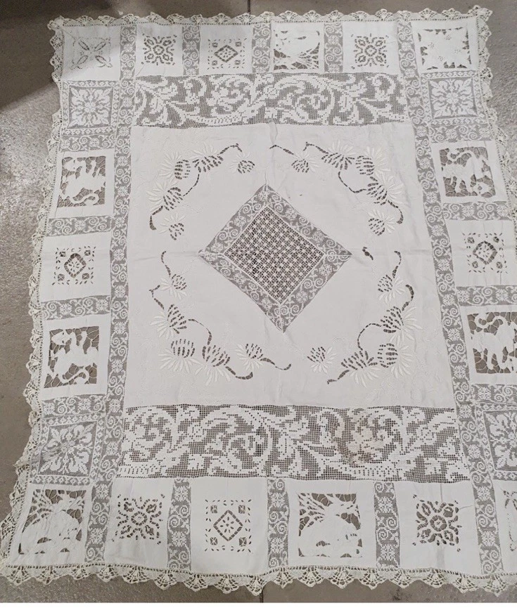 Tapisserie ancienne Verdure Grande tapisserie française faite à la main 5X7, 192