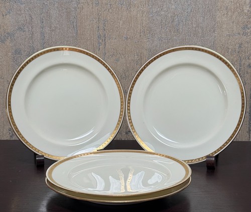 Antique Tiffany & Co By Minton Salad Plate Set 4 Gold Border Greek Key H2726 ~8"