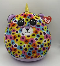TY Squish-a-Boos Giselle Rainbow Leopard 9" Plush Toy Stuffed Animal NWT