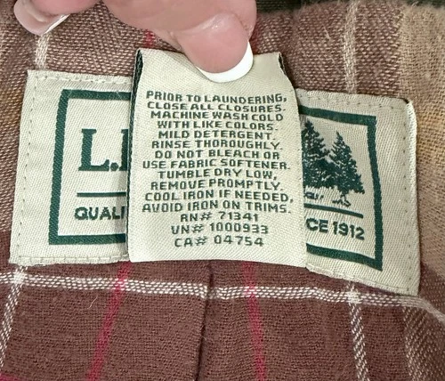 Vtg LL Bean Men’s Cotton With Corduroy Flannel Lined Chore Coat SUPERB image 7