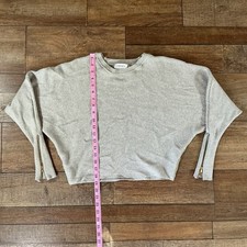 Carmen Marc Valvo Women's Size M Gray Ribbed Knit Sweater Zipper Sleeve #9102