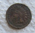 1870 Indian Head Cent Early Rare Key Date VF Full Liberty Bold Date Corroded