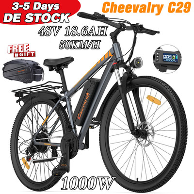 1000W CHEEVALRY C29 Elektrofahrrad 48V18.6AH E-Mountainbike 29'' 50KM/H 21-Gang