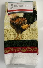 5pc Set Same Kitchen Terry Towels (15"x25") MULTICOLOR ROOSTER