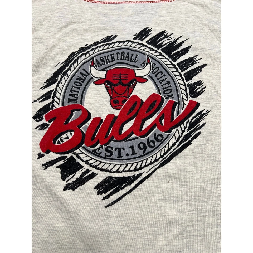 Camiseta de béisbol Chicago Bulls vintage años 90 dos tonos para hombre grande usada en excelente estado NBA RARA Foto 4 de 4
