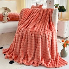New Bubble Fleece Blanket Rolled Edge Cover Blanket Soft and Comfortable Bedding