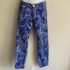 Lilly Pulitzer South Ocean Crop Stretch Skinny Jean Twilight Blue Early Riser 0