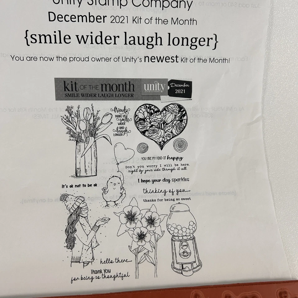 Unity Stamp Company Lot of Kind Souls Smile Wider Laugh Longer Rubber Stamps - Image 4 of 4