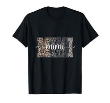 Mimi Graphic Tee - Leopard Print Style for Grandma T-Shirt Small, Black