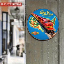 Decor#8" Vintage Train Travel Theme Metal Art