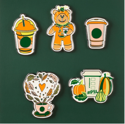 Starbucks Enamel Pin Set Pumpkin Limited Edition Halloween 2025