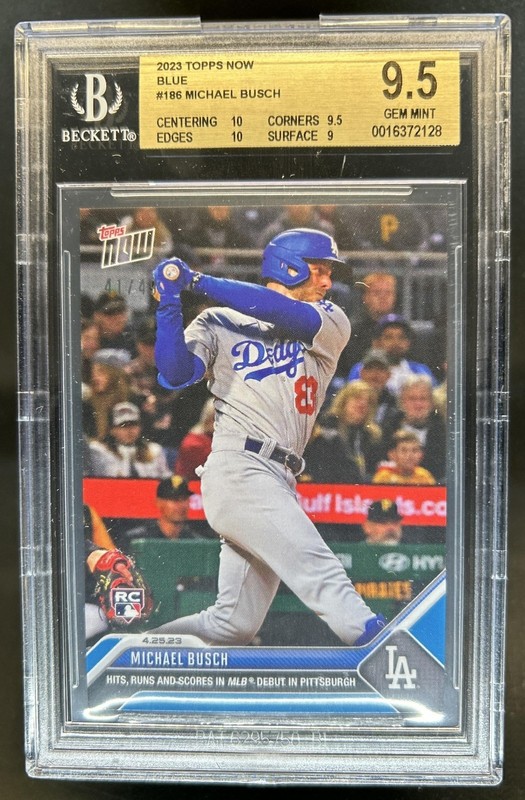 2023 Topps Now Michael Busch RC Blue #/49 Dodgers BGS 9.5 GEM MINT Rookie