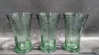 Lot of 3  Vintage Libby Coke Glass Coca Cola Green 6.25" Tall Glass Cup 16oz