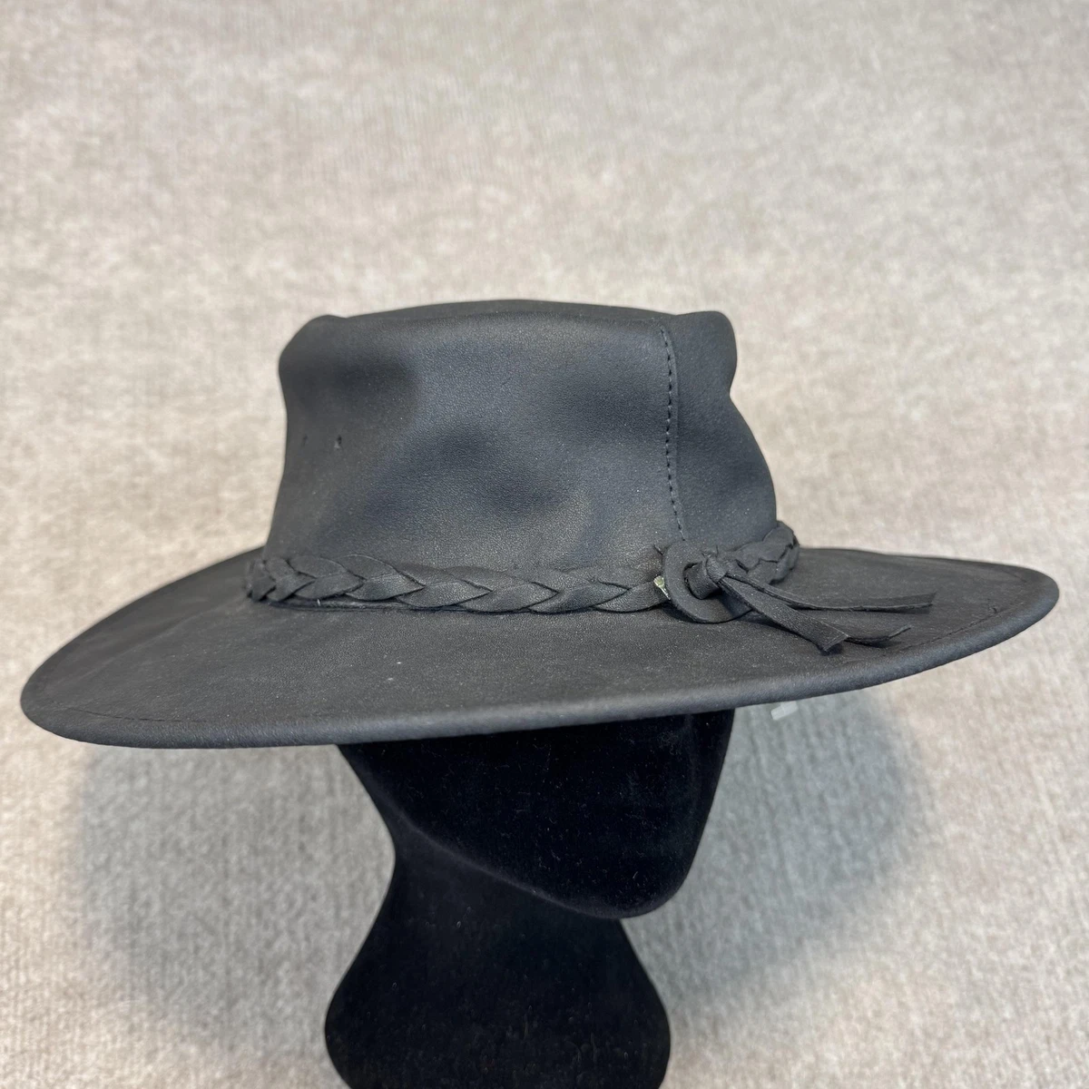 Chapeau Minnetonka Outback Western – Cuir Marron Détresse – Style Indiana Jones – Unisexe