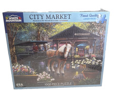 White Mountain puzzle 1000 pcs. City Market Large Puzzle Made in USA Sealed