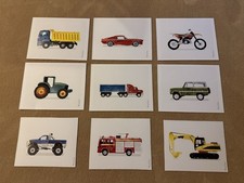 Kinderzimmer Wandbilder Dekor Drucke LKW, Traktor, Feuerwehrauto, Motorrad 8 x 10 Zoll