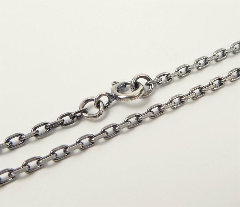 Oxidized Sterling Silver Linked Chain Necklace 1.5mm 2mm 3mm 45cm