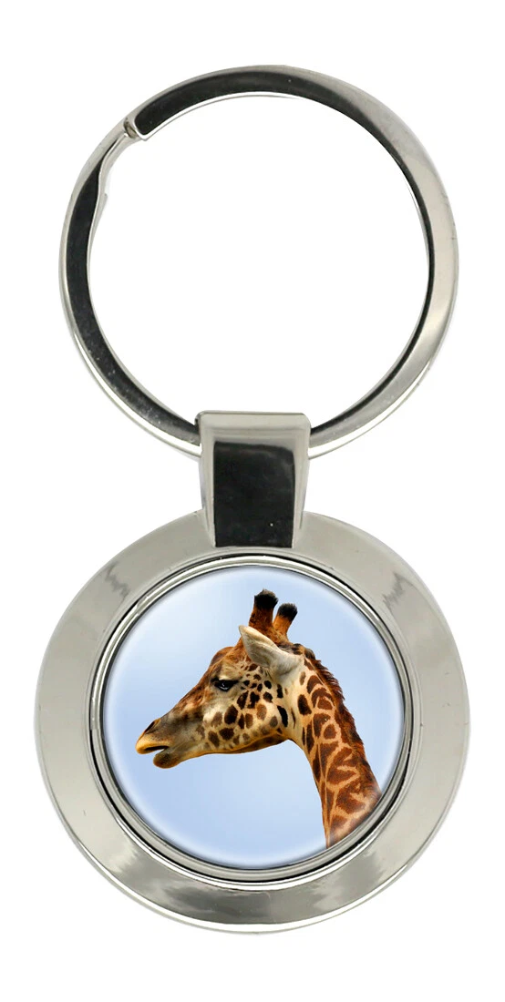 Portachiavi Personalizzato con Logo a Forma di Giraffa, Portachiavi 3D in Metallo, Portachiavi Anime Carino a Forma di Animale, Portachiavi Peluche Giraffa Imbottito