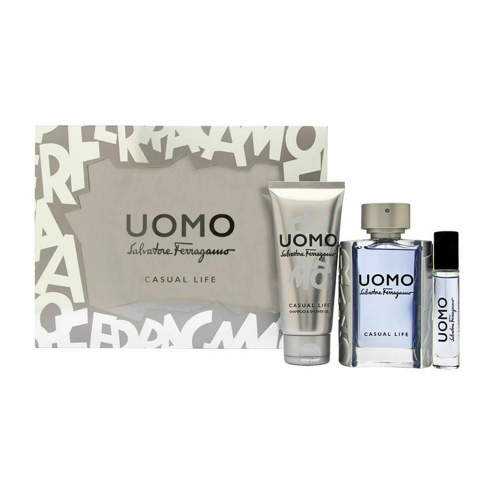 Salvatore Ferragamo Uomo Casual Life 3 Pcs Gift Set / New With Box For Men  | eBay