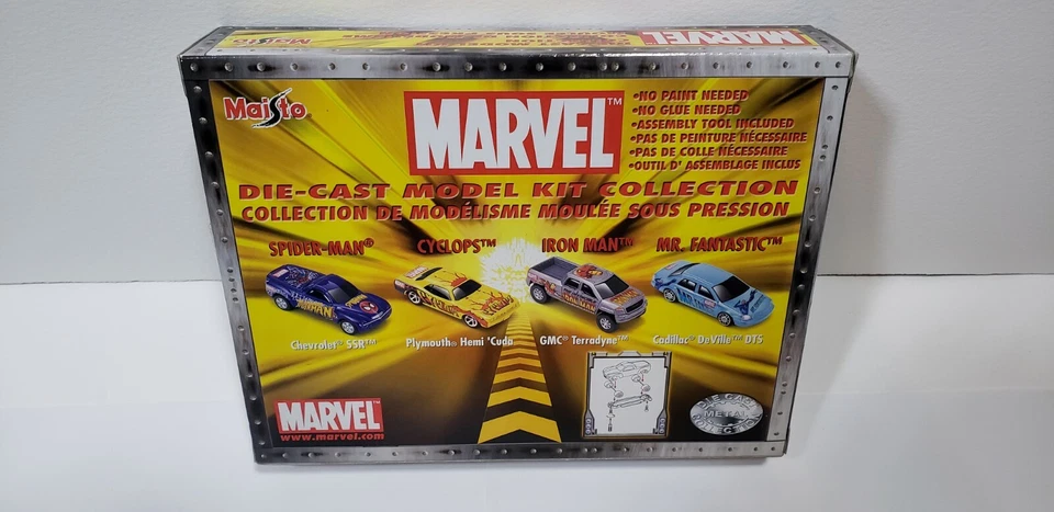 Maisto Marvel 压铸模型套件 4 包蜘蛛侠独眼巨人钢铁侠 Mr. 太棒了 — 第 2/2 张图片