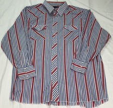 Vintage Wrangler Button Up Shirt X-Long Tails 19 - 36 Snap Western Thin