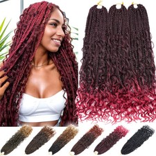 X-THICK Pre Looped Bohemian Crochet Gypsy Braids Curly Ends Twist Box Braids USA