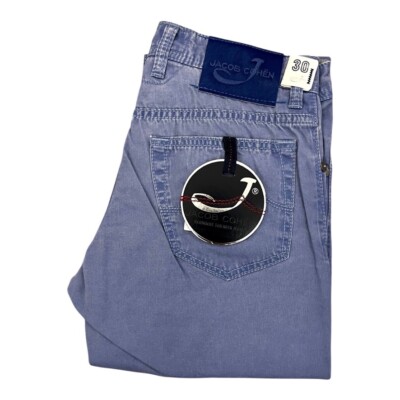 JACOB COHEN J622 SLIM BICOLOR 5 Pocket Herren Jeans Hose blau lila Cotton NEU!