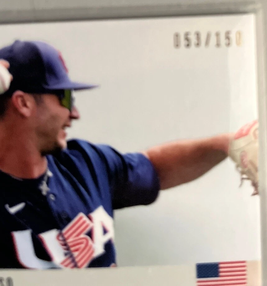 2023 Topps World Baseball Classic Global Stars Pete Alonso /150 USA Dark Red SP - Image 3 of 3