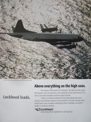 11/1992 PUB LOCKHEED P-3 ORION MARITIME PATROL AIRCRAFT US NAVY ASW ASM AD