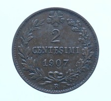 VITTORIO EMANUELE III 2 CENTESIMI 1907 ROMA MONETE DA COLLEZIONE RAME COPPER 