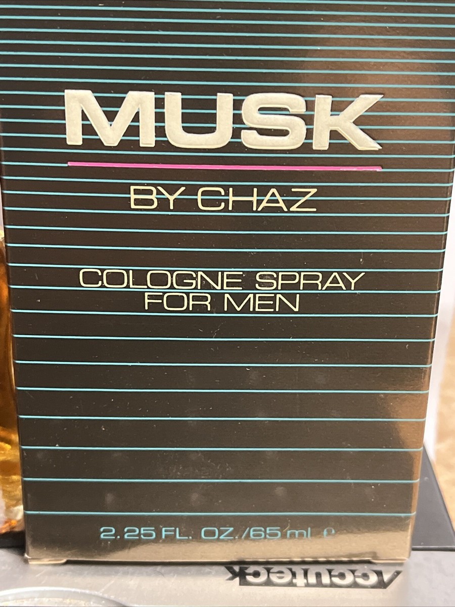 Vintage Musk By CHAZ Spray Cologne For Men Bottle 2.25 FL. OZ