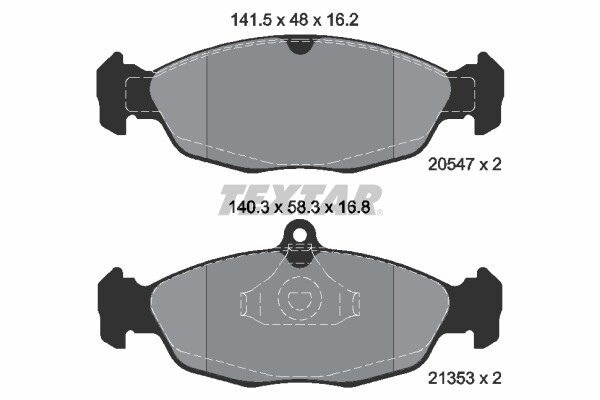 Textar 2054701 Bremsbelagsatz, Scheibenbremse FüR Chevrolet, Daewoo, Fso, Holden-image