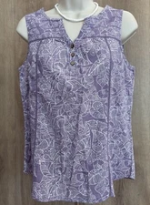 MANTARAY 10 Vgc Lilac/White Floral Vest Cami Top