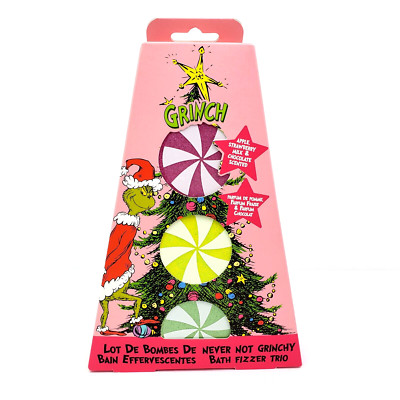 Dr Seuss The Grinch Never Not Grinchy Bath Bombs Bath Fizzer Trio Gift Set 3 Pk