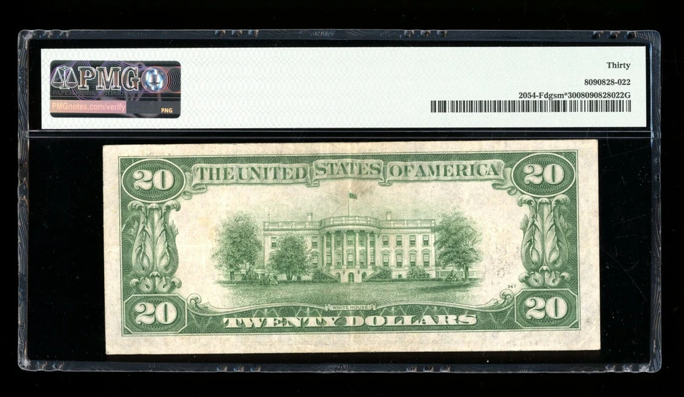DBR 1934 $20 FRN DGS Mule STAR Atlanta Fr. 2054-Fdgsm* PMG 30 Serial F00222534* - Image 2 of 2