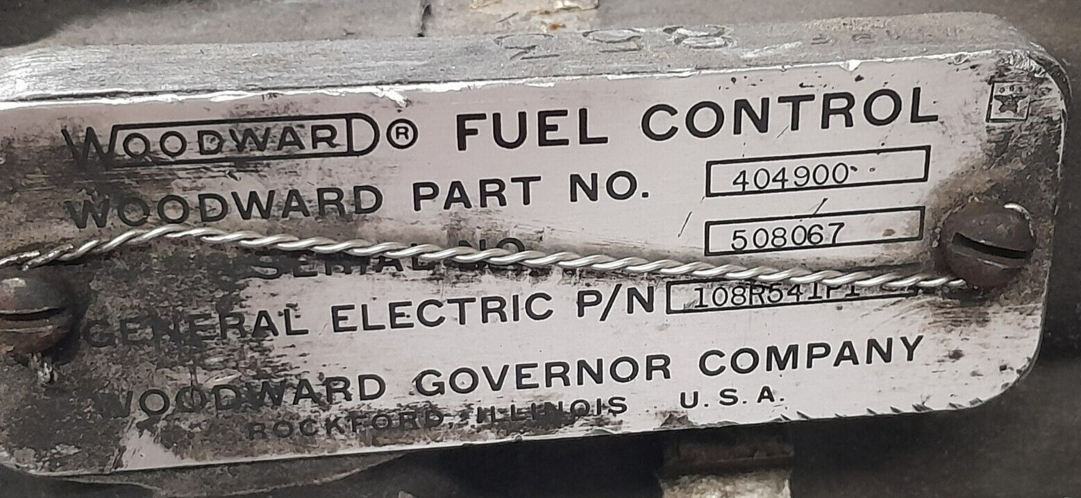 General Electric GE J79 Jet Engine Woodward Fuel Control Unit FCU / F