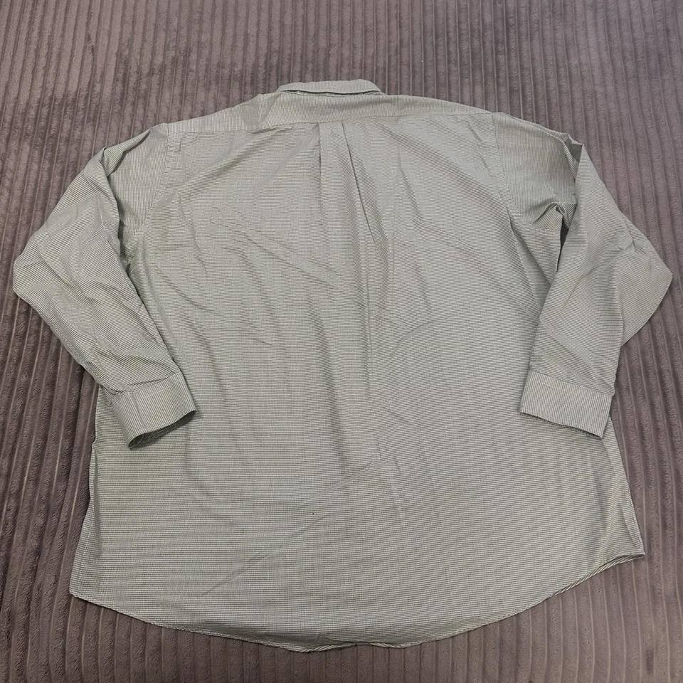 Camisa de Vestir De Colección Hathaway Abotonada 18.5/37 Alta Verde Guinga Preppy Hecha en EE. UU. Foto 2 de 4