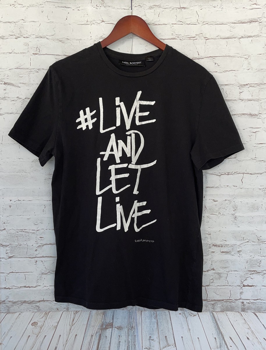 Neil Barrett Live & Let Live Scottish Proverb Slim Fit Cotton T