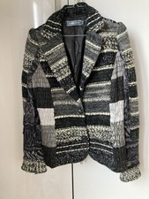 Lulu H Ladies Wool Mix Jacket Size L Black And Multi