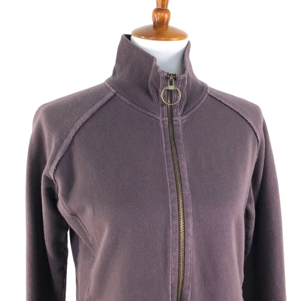 Women's Purple Lucy Plum Embroidered Back Long Sleeve Zip Jacket sz L - Image 4 of 4