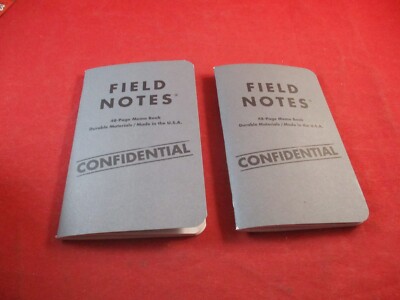 Field Notes - Confidential Loot Crate Exclusive Set of 2 Memo Note Pads *NEW*