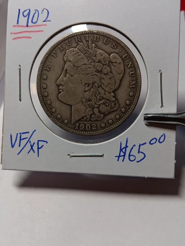 👉1902 Morgan Dollar Silver Dollar $1 Vf/ Xf Choice