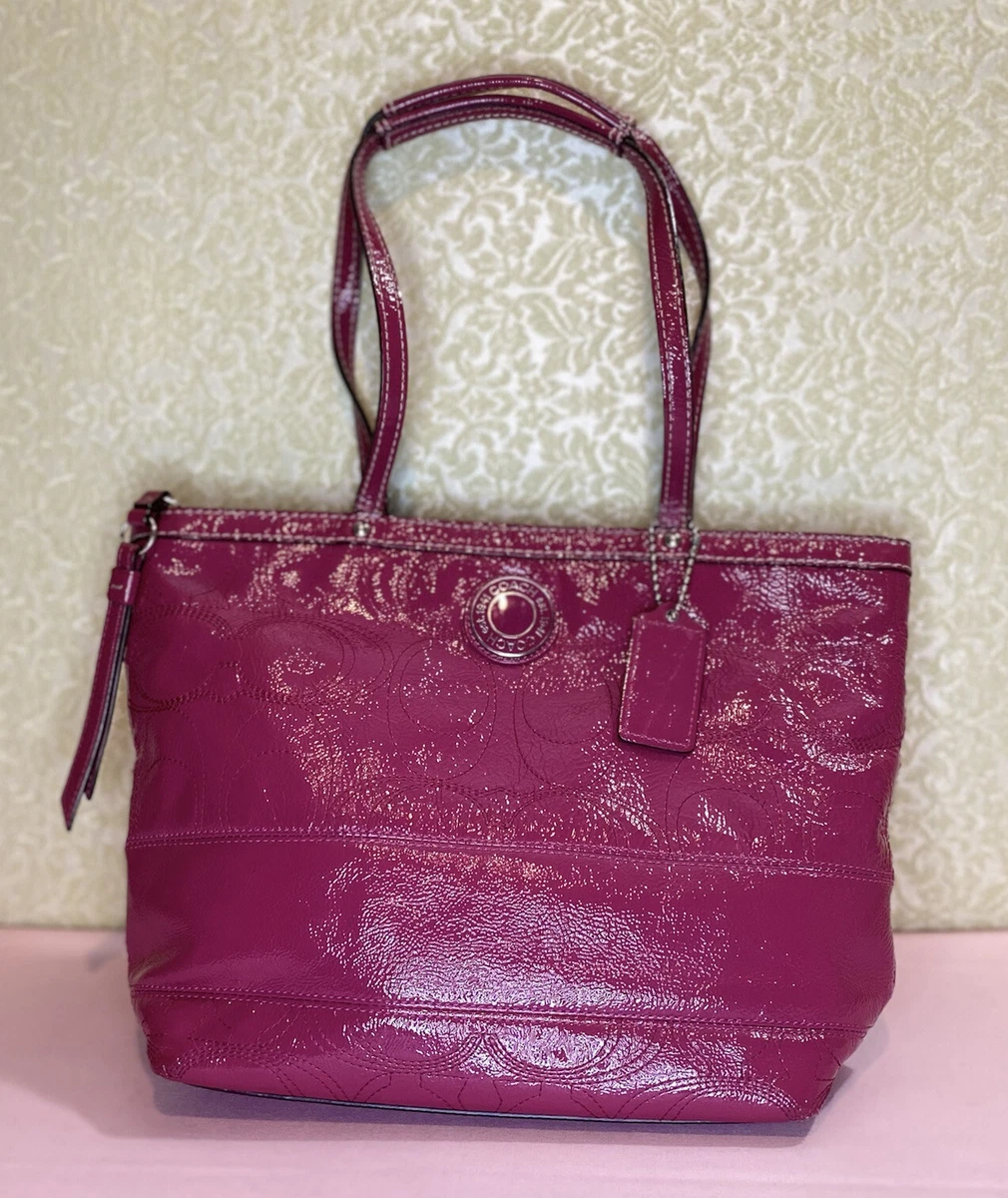 Coach patent leather tote cheap