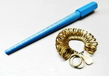 Ring Size Stick Mandrel Finger Gauge Ring Sizer Set Measuring Sizes Jewelry Tool